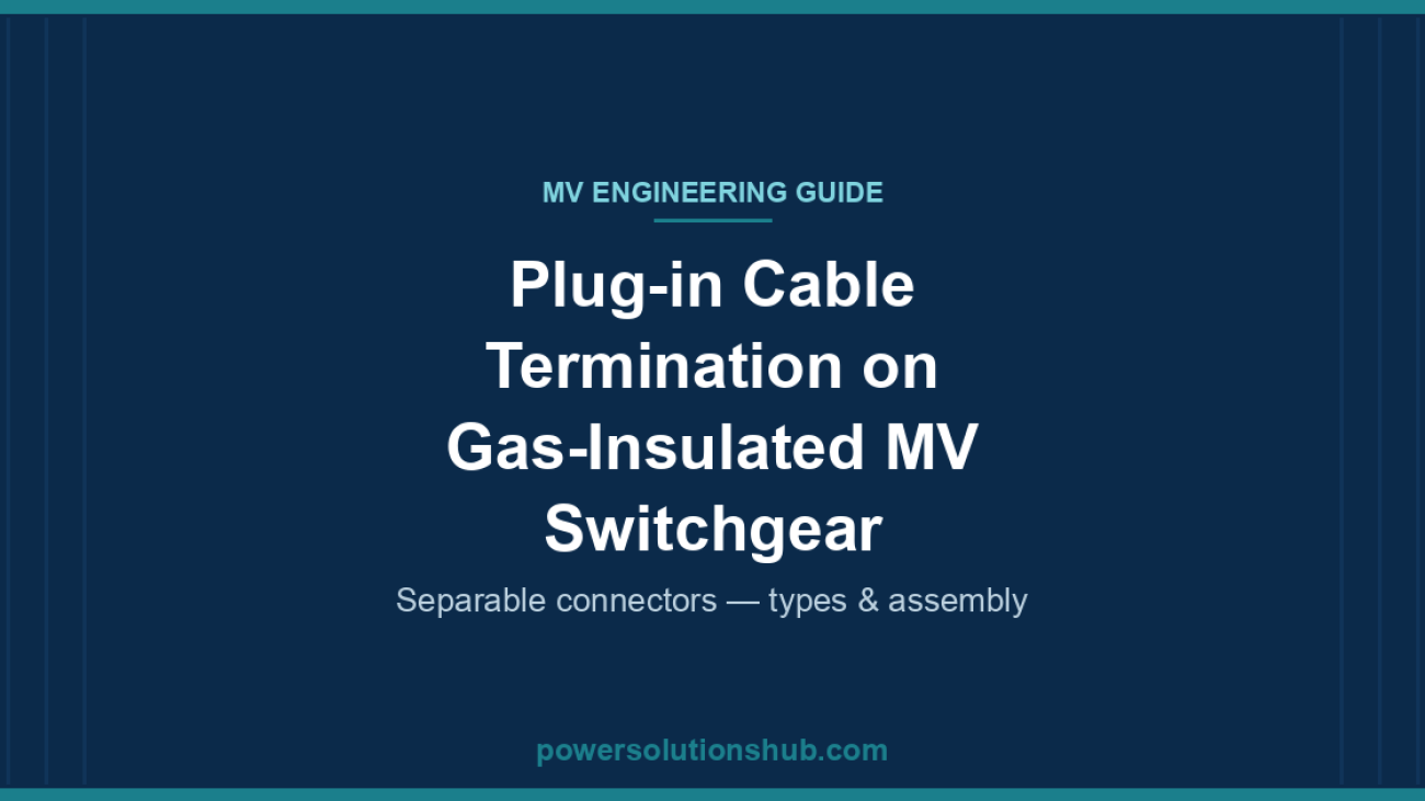 Plug-in cable termination on gas-insulated MV switchgear — cover