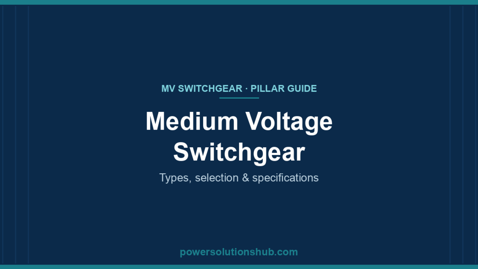 Medium voltage switchgear — metal-enclosed and metal-clad panels for MV distribution