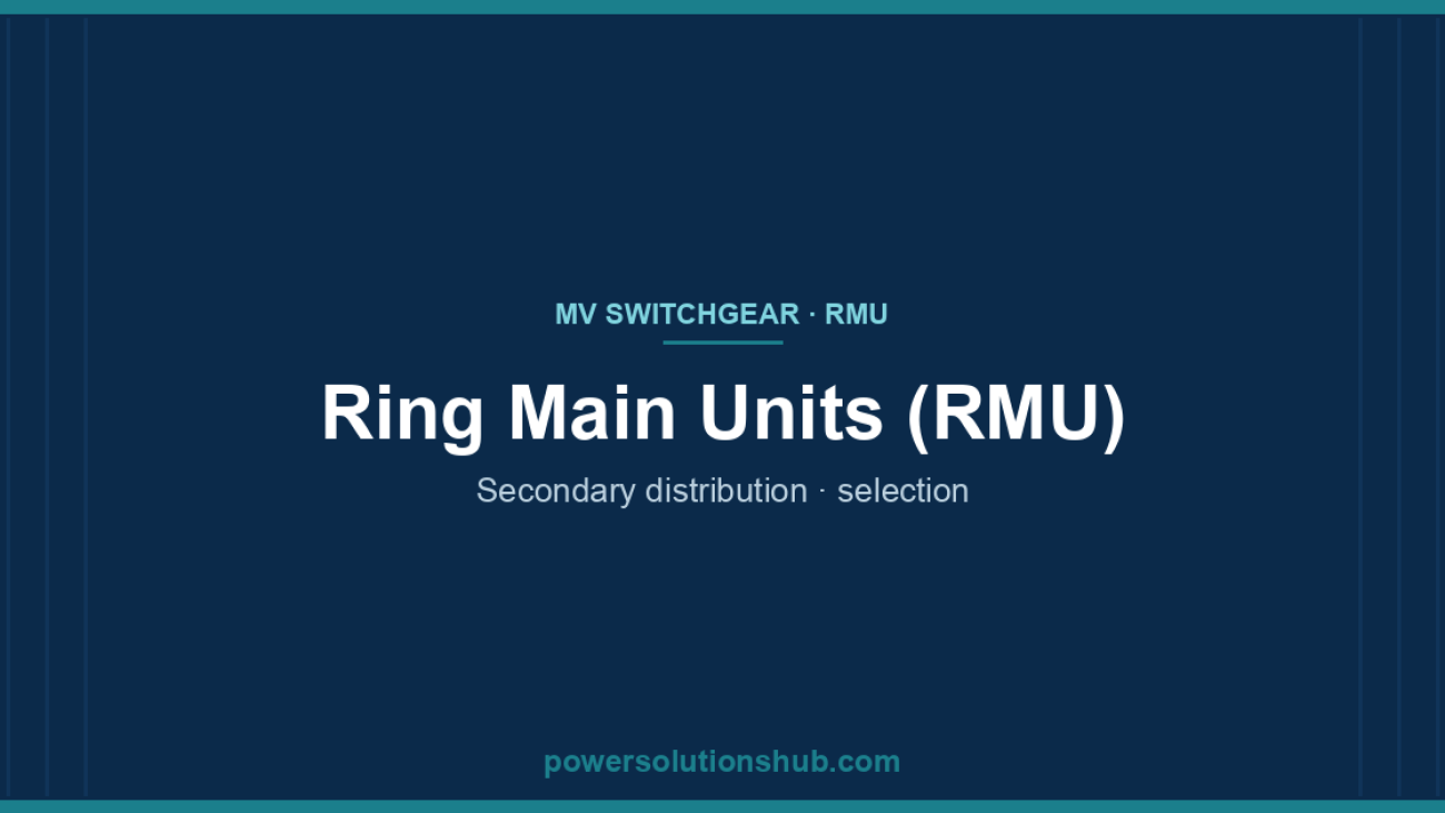 Ring main unit (RMU) for medium-voltage secondary distribution — compact sealed switchgear