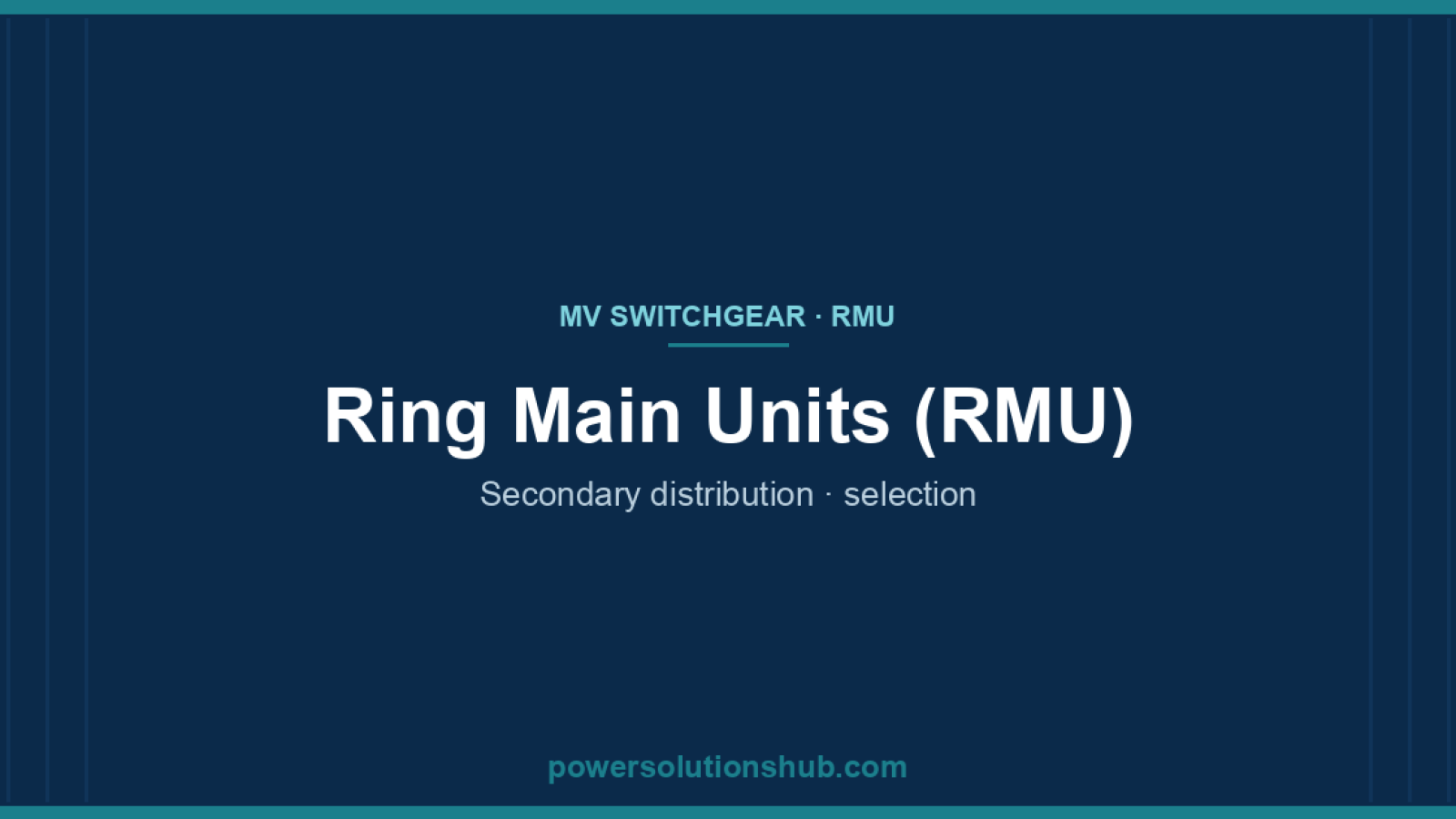 Ring main unit (RMU) for medium-voltage secondary distribution — compact sealed switchgear