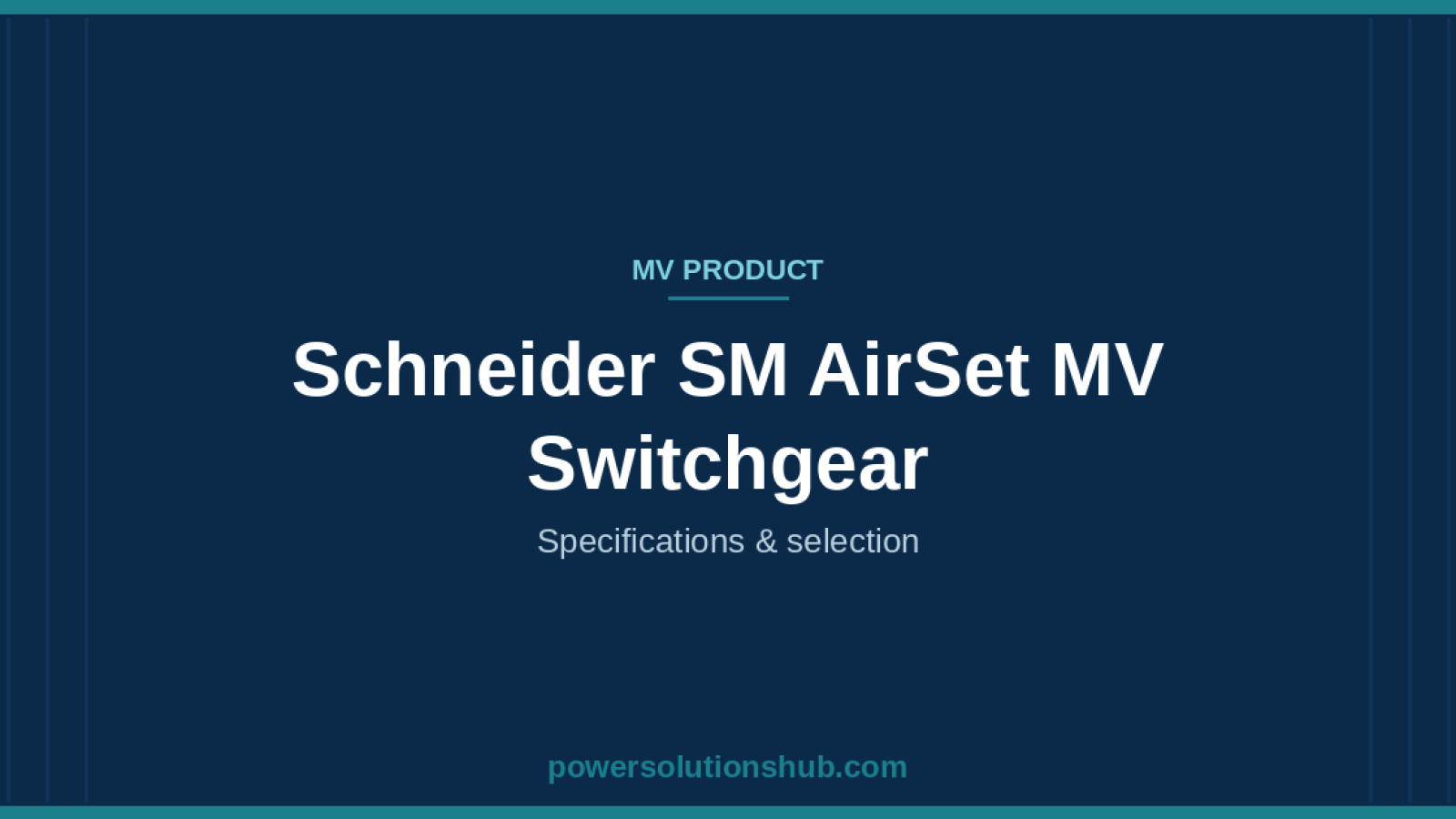 Schneider SM AirSet MV Switchgear